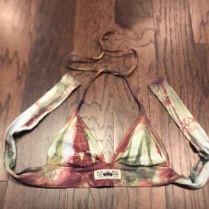 EUC Lucky Brand tie dye triangle top bikini